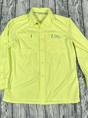 Cabela's Guidewear 4Most UPF 50 Fishing Shirt Men's L Chartreuse